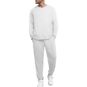 Lexiart Mens Tracksuits Set Athlete 2 Piece Outfits Long Sleeve Breathable Sweatsuits