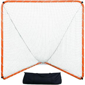 VEVOR Lacrosse Goal, Lacrosse Net, Portable Backyard Lacrosse Training Equipment, Steel Frame Training Net, Quick & Easy Setup Lacrosse Goal, Perfect for Youth Adult Training, Orange