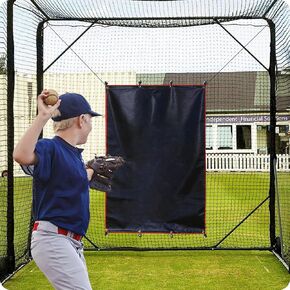 Gagalileo Baseball Softball Pitching Vinyl Hitting Backstop Rubber Target Padding for Outdoor Vinyl Batting Cage Rubber Padded Black Backstop Mat Softball Chain Link Hanging Rolling Baseball Backstop