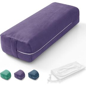 Yoga Bolster Pillow for Restorative Yoga - Rectangular Yoga Bolster - Yoga Meditation Pillow with Washable Suede Cover, 27"X10" X5.5"