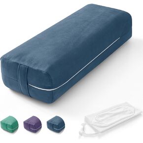 Yoga Bolster Pillow for Restorative Yoga - Rectangular Yoga Bolster - Yoga Meditation Pillow with Washable Suede Cover, 27"X10" X5.5"