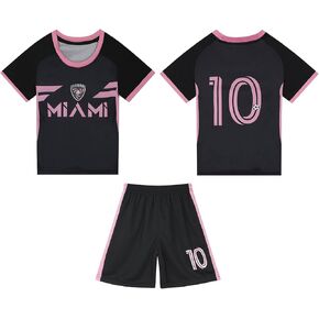 2024-25 Pink Black Soccer Football Jerseys for Kids Boys Girls Youth