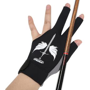 ANIMSWORD Breathable and Comfortable Billiard Pool Gloves Fits on Left Hand or Right Hand 3 Finger for Snooker Cue Sport Glove.