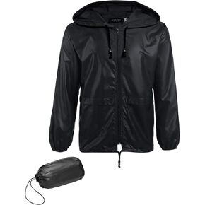 COOFANDY Mens Packable Rain Jacket Lightweight Waterproof Raincoat with Hood Outdoor Rain Gear Travel Hiking Cycling