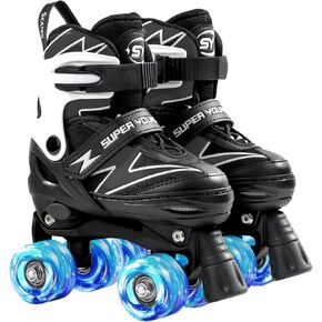 Adjustable Roller Skates Boys Kids 4-12 Roller Skates with Light up Wheels, Fun Rollerskate for Youth Toddlers