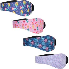4 Pieces Swimming Headband for Kids, FRRIOTN Ear Covers for Swimming, Keep Water Out, Hold Swimming Ear Plugs in Kuwait