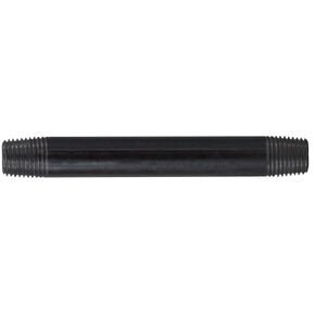 Midland 57-020 SCH 40 Welded Black Steel Nipple, 1/4"-18 thread, 1/4" Diameter, 7/8" Length, 1/4" OD, Black Steel