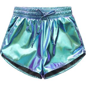 Girls Metallic Shorts Sparkle Hot Pants Shiny Dance Outfits Atletic Short Pants