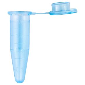Caplugs Evergreen 214-3410-B80 Conical Bottom Microcentrifuge Tubes with Caps. 1.5 mL, Polypropylene Co-Polymer, Blue