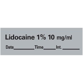 AN-11D10 Anesthesia Tape with Date, Time and Initial, Removable, Lidocaine 1%, 10 mg/mL," 1 Core, 1/2" x 500", Imprints Gray 333 (Pack of 1)