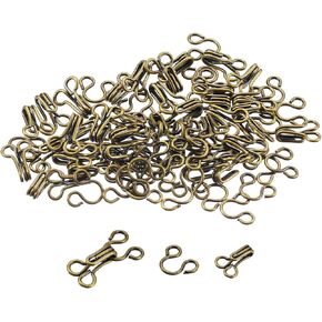 uxcell 60pcs Sewing Hooks and Eyes Closure, 11.7mm Bra Hooks Clothing Fastener, Bra Sew Closure Replacement Suitable for Bra Skirt Clothing Trousers Coat Jacket Sewing DIY Craft, Golden