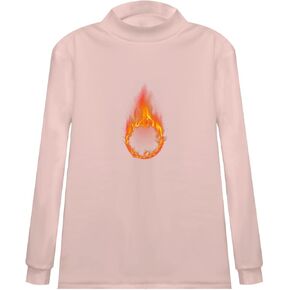 POWER UNICO FLOWER Girls Long-Sleeved Thermal Top Mock-Neck Thermal Underwear Soft Fleece Lined Base Layer