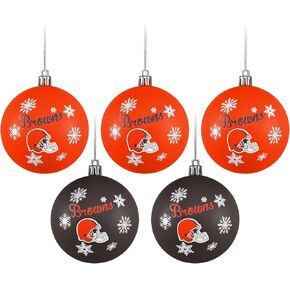FOCO Detroit Lions NFL 5 Pack of Shatterproof Ball Ornaments