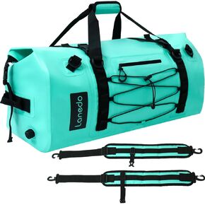 80L Waterproof Duffel Bag Large Dry Bags Roll-Top Heavy Duty Dry Duffle Bag with Durable Straps & Handles for Kayaking Paddle boarding Boating Rafting Fishing Canoeing Camping (Blue)