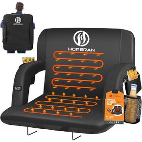 Heated Stadium Seats for Bleachers with Back Support, 3 Levels Heated Bleacher Seat with Backrest, Portable Heated Stadium Chairs with Back and Cushion for Outdoor Games Sports