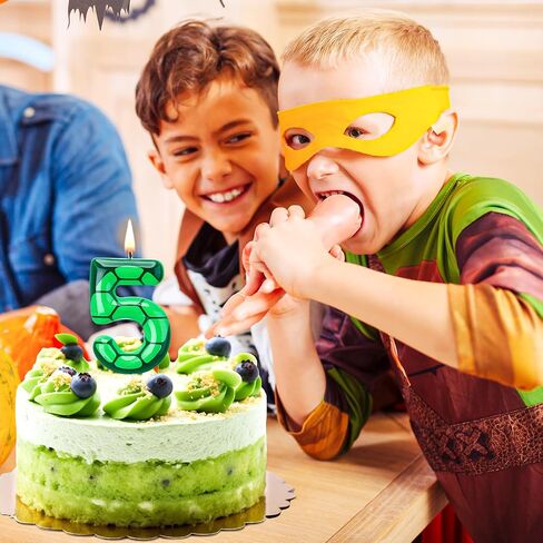 Number 5 Cartoon Turtle Theme Birthday Candle Green Turtle Themed Birthday Candle Numeral Birthday Cake Topper for Kids Boys Girls and Green Theme Birthday Decoration Supplies in Saudi Arabia