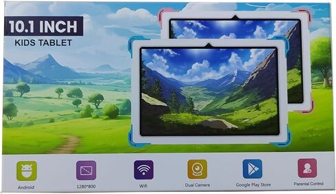 10 inch Kids Tablet Android 14 Tablet for Kids with Case, Octa-Core 10GB+64GB, iWawa Installed, Parental Control, WiFi, Bth 5.2, Dual Camera, 5000mAh Childrens Tablet for Toddler Gift(Blue) in Saudi Arabia