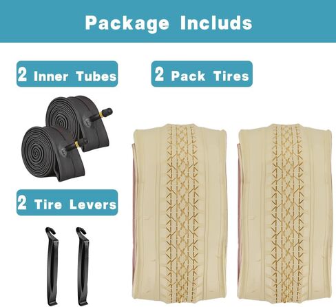 SIMEIQI 1 or 2 Pack 26"x2.125" Beach Cruiser Bike Tires Cream Color with or without Inner Tubes 26"x1.75"/2.125" Replacement Folding Bicycle Tyres for City Commuter Urban Pavement in Saudi Arabia