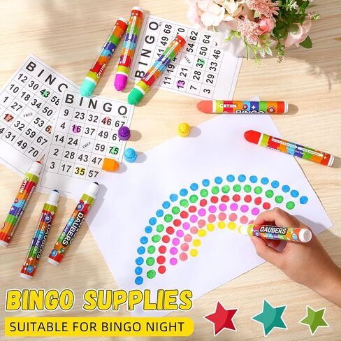 Crtiin 60 Pack Mixed Colors Set of Bingo Daubers Dot Markers Bingo Supplies in 12 Colors Dot Art Markers Dot Paint Craft Ideal for Art and Crafts Painting Supplies Drawing Coloring in Saudi Arabia