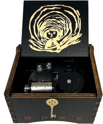 Youtang Coraline Music Box Engraved Wooden Gifts Mini Musical Box Play Dreaming for Birthday/Anniversary/Valentine's Day/Christmas (Wind up, Black) in Saudi Arabia