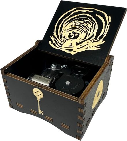 Youtang Coraline Music Box Engraved Wooden Gifts Mini Musical Box Play Dreaming for Birthday/Anniversary/Valentine's Day/Christmas (Wind up, Black) in Saudi Arabia