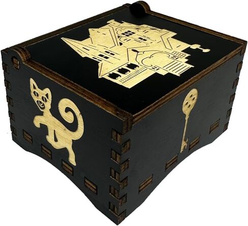 Youtang Coraline Music Box Engraved Wooden Gifts Mini Musical Box Play Dreaming for Birthday/Anniversary/Valentine's Day/Christmas (Wind up, Black) in Saudi Arabia