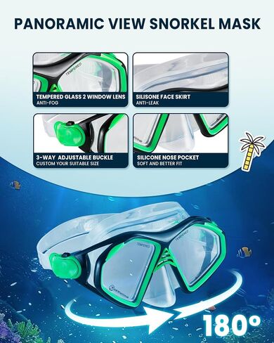 OutdoorMaster x U.S. Divers Admiral قناع الغطس للبالغين، مجموعة الغطس العلوية الجافة مع نظارات مضادة للضباب معدات الغطس للبالغين قناع الغوص للاستخدام أثناء السفر in Kuwait