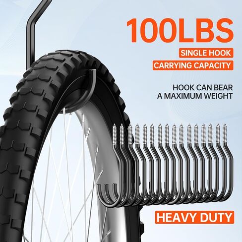 16-Pack Heavy Duty Bike Hook, Loading Capacity 100 LBS, 6 inch, Bike Hooks for Garage Wall and Garage Ceiling in Kuwait