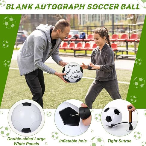 Jenaai 9 Pack Size 5 Deflated Soccer Ball Bulk Operation Christmas Blank Autograph Soccer Ball Child Gift Official Soccer Ball with Pump Needle for Signing Training Game Match Birthday Gift in Saudi Arabia