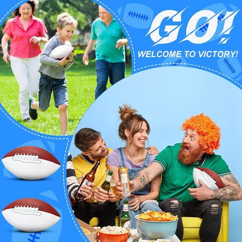 11.02in Blank Autograph Football Size 9 Blank Football with 1 Brown and 3 White Panels Brown Football for Autographs Customized Football Trophy for Rugby Game in Saudi Arabia