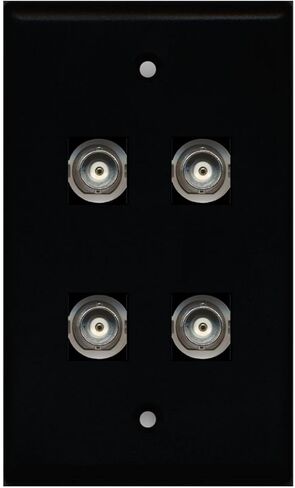 RiteAV 4 Port BNC Female/Female HD-SDI Jack Wall Plate - Black in Saudi Arabia