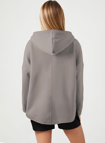 BLENCOT Women Casual Quarter Zip Pullover Hoodie Long Sleeve Half Zipper Sweatshirts Hooded Trendy Fall Outfits With Pockets in Saudi Arabia