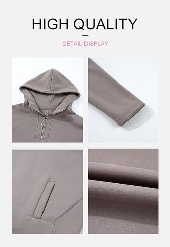 BLENCOT Women Casual Quarter Zip Pullover Hoodie Long Sleeve Half Zipper Sweatshirts Hooded Trendy Fall Outfits With Pockets in Saudi Arabia
