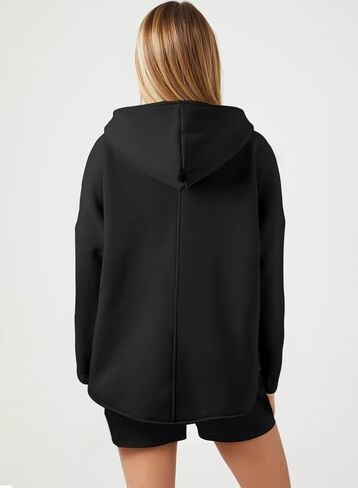 BLENCOT Women Casual Quarter Zip Pullover Hoodie Long Sleeve Half Zipper Sweatshirts Hooded Trendy Fall Outfits With Pockets in Saudi Arabia