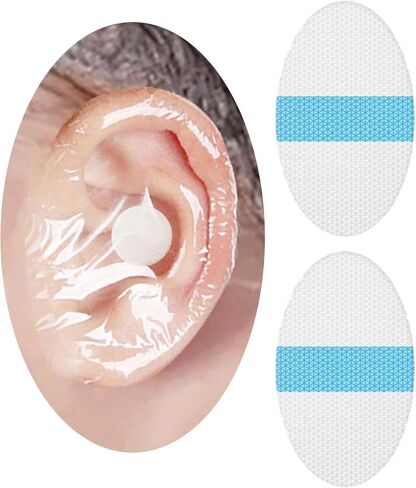 20-Pack Upgarde Silicon-Gel Material Easy to Take Off Baby Ear Covers with Cotton Ball,Baby Shower Cap Ear Protection for Kids,Water-proof Ear Stickers for Bath Swimming (20Pcs) in Kuwait