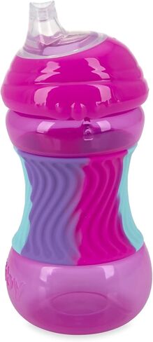 Nuby No Spill Sili Bands 10oz Soft Spout Cup with Textured Easy Grip Silicone Band - Aqua in Saudi Arabia