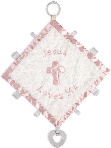DEMDACO Jesus Loves Me Blue 19 Inch Soft Polyester Engaging Activity Baby Blanket Blankie in Saudi Arabia