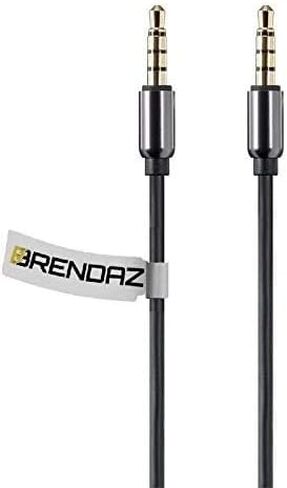BRENDAZ Auxiliary AUX 3.5mm TRRS Audio & Microphone Cable, Universal 4-Conductor Stereo Cord for Smartphone, Headphone, Microphone, PC, Car Stereo to Connect 3.5mm Enabled Devices (3-Feet) in Saudi Arabia