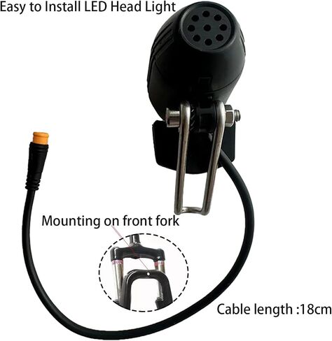 Electric Bike Headlight for Night Riding 3 Pins Connector LED Front Light - 12V 24V 36V 48V 60V Waterproof Ultra Bright Bike Safety Light for EBike Mounting on Front Fork in Saudi Arabia