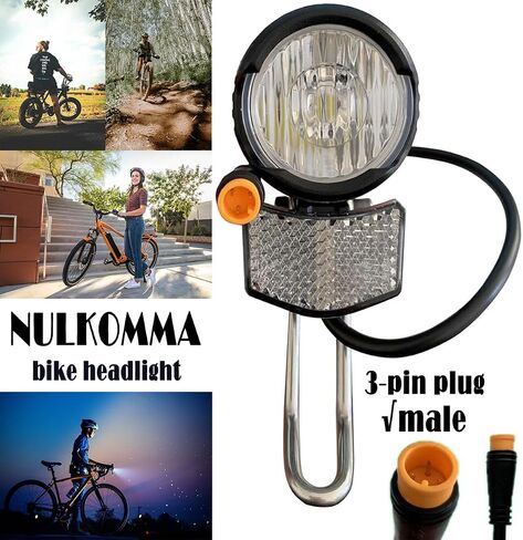 Electric Bike Headlight for Night Riding 3 Pins Connector LED Front Light - 12V 24V 36V 48V 60V Waterproof Ultra Bright Bike Safety Light for EBike Mounting on Front Fork in Saudi Arabia
