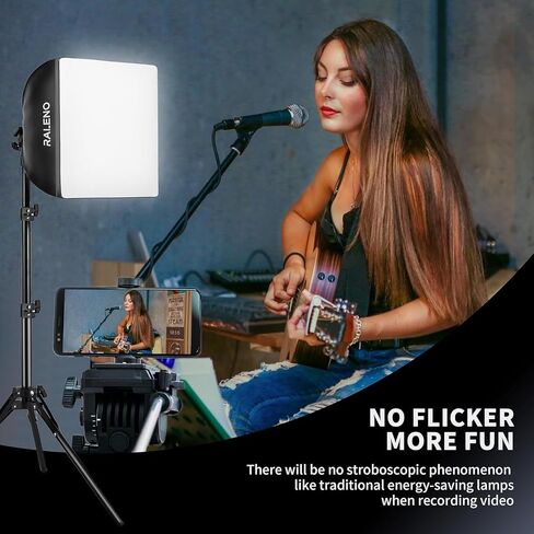 RALENO Softbox Lighting Kit, 16'' x 16'' Photography Studio Equipment with LED Bulb (50W | 5500K | 97 CRI | TLCI≥97), Continuous Lighting for Video Recording & Photography Shooting | Model: PS075 in Saudi Arabia