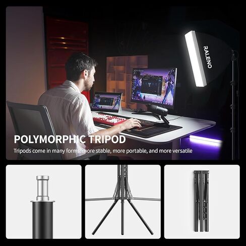 RALENO Softbox Lighting Kit, 16'' x 16'' Photography Studio Equipment with LED Bulb (50W | 5500K | 97 CRI | TLCI≥97), Continuous Lighting for Video Recording & Photography Shooting | Model: PS075 in Saudi Arabia