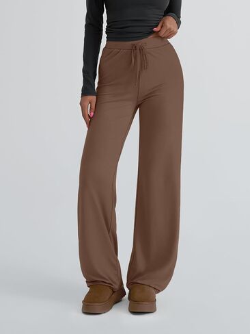 Trendy Queen Wide Leg Pants Woman Casual Yoga Pants Baggy Lounge Sweatpants Flare High Waisted Leggings with Drawstring in Saudi Arabia