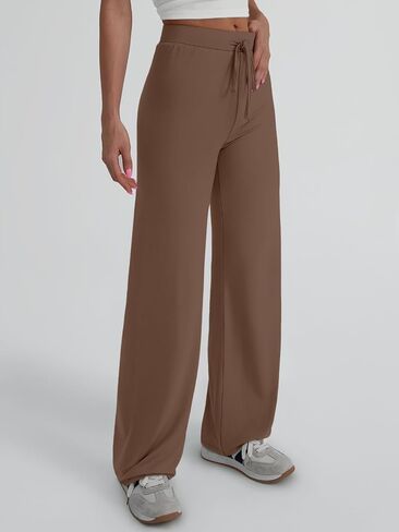 Trendy Queen Wide Leg Pants Woman Casual Yoga Pants Baggy Lounge Sweatpants Flare High Waisted Leggings with Drawstring in Saudi Arabia