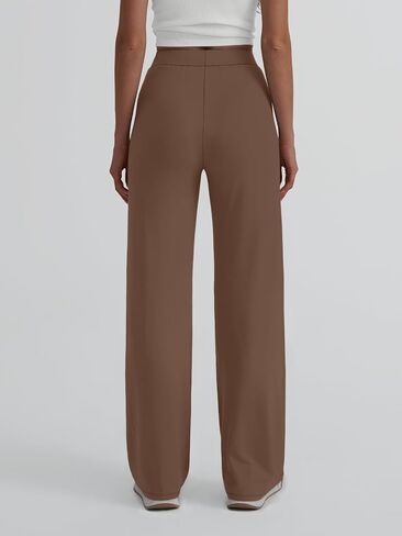 Trendy Queen Wide Leg Pants Woman Casual Yoga Pants Baggy Lounge Sweatpants Flare High Waisted Leggings with Drawstring in Saudi Arabia