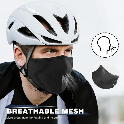 2pcs Knitted Face Mask Breathable UV Protection Half Face Mask for Men and Women, Washable and Reusable in Saudi Arabia