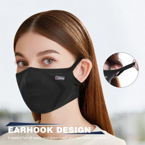 2pcs Knitted Face Mask Breathable UV Protection Half Face Mask for Men and Women, Washable and Reusable in Saudi Arabia
