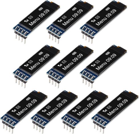 10 قطع وحدة عرض I2C 0.91 بوصة I2C OLED وحدة عرض I2C OLED شاشة سائق تيار مستمر 3.3 فولت ~ 5 فولت 4 دبابيس لـ Arduino ESP32 ESP8266 AVR PIC STM32 لـ Raspberry pi (اللون الأزرق) in Kuwait