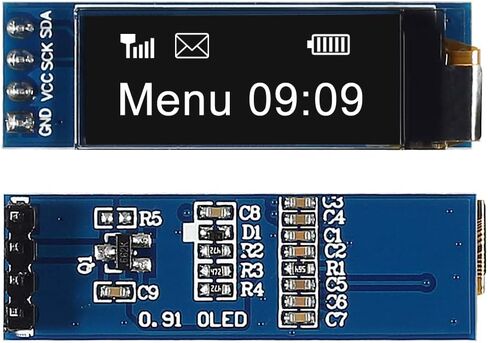 10 قطع وحدة عرض I2C 0.91 بوصة I2C OLED وحدة عرض I2C OLED شاشة سائق تيار مستمر 3.3 فولت ~ 5 فولت 4 دبابيس لـ Arduino ESP32 ESP8266 AVR PIC STM32 لـ Raspberry pi (اللون الأزرق) in Kuwait