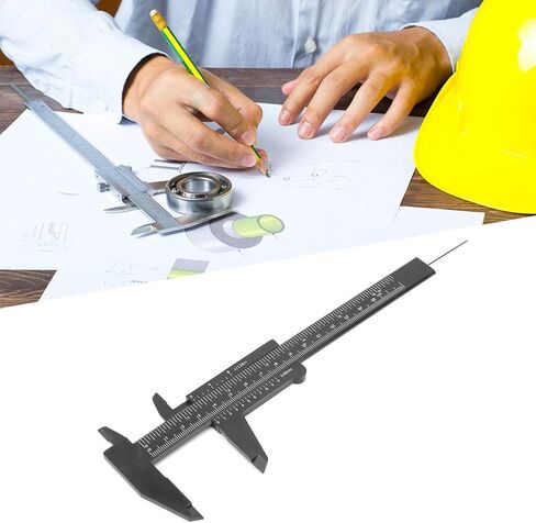 Plastic Vernier Caliper with Double Sided Scale High Accuracy 0.05mm Resolution 150mm Vernier Ruler for Jewelry Measurement School Exhibition Gifts (Black) in Saudi Arabia